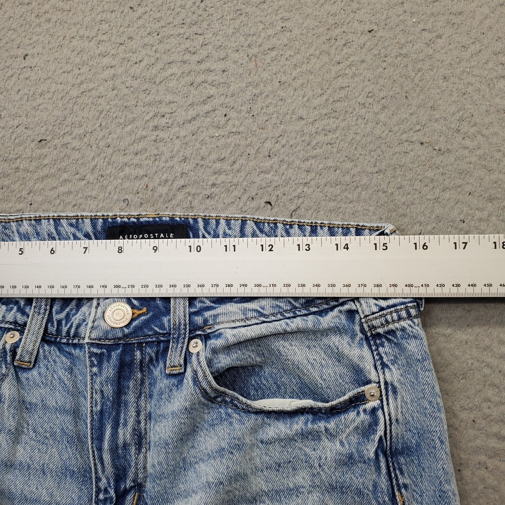 Aéropostale Baggy Jeans Womens 6R Blue Denim Distressed Low Rise Straight Leg - Picture 6 of 10
